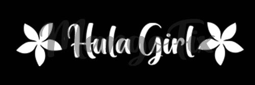 Hula Girl with Plumeria Decal