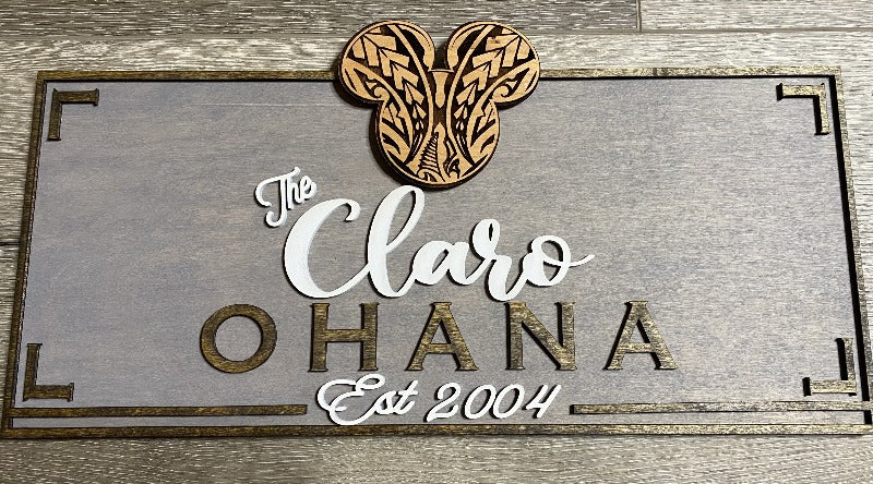 Tribal Mickey Ohana Sign