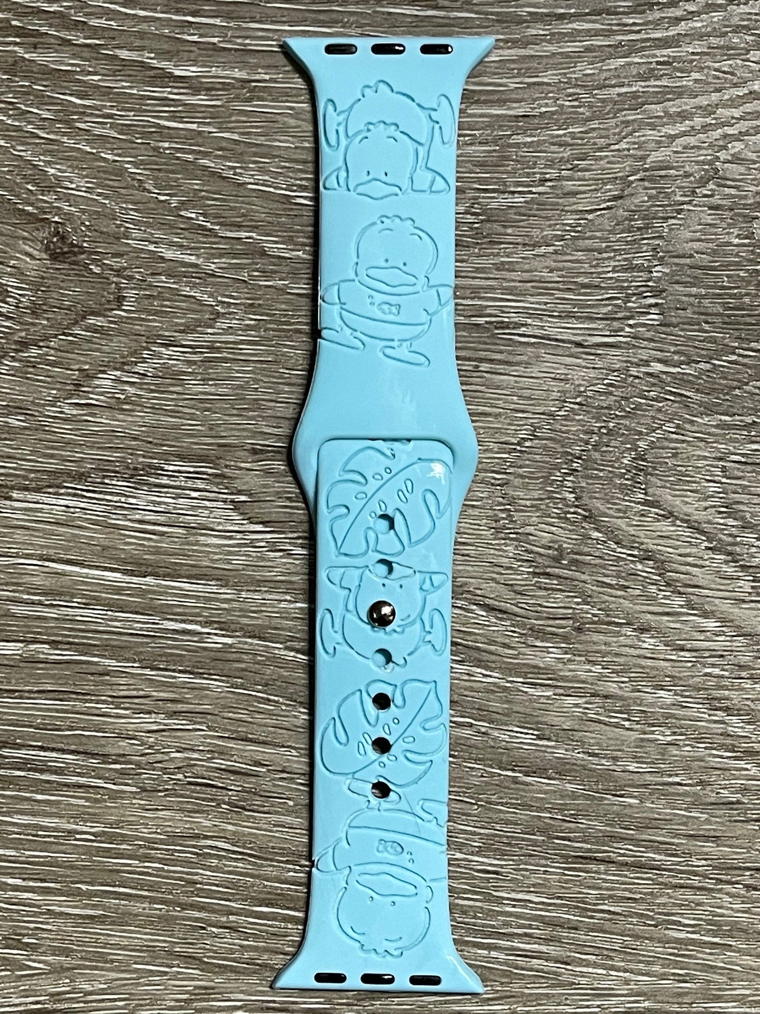 Happy Duckie with Monstera Engraved iWatch Band