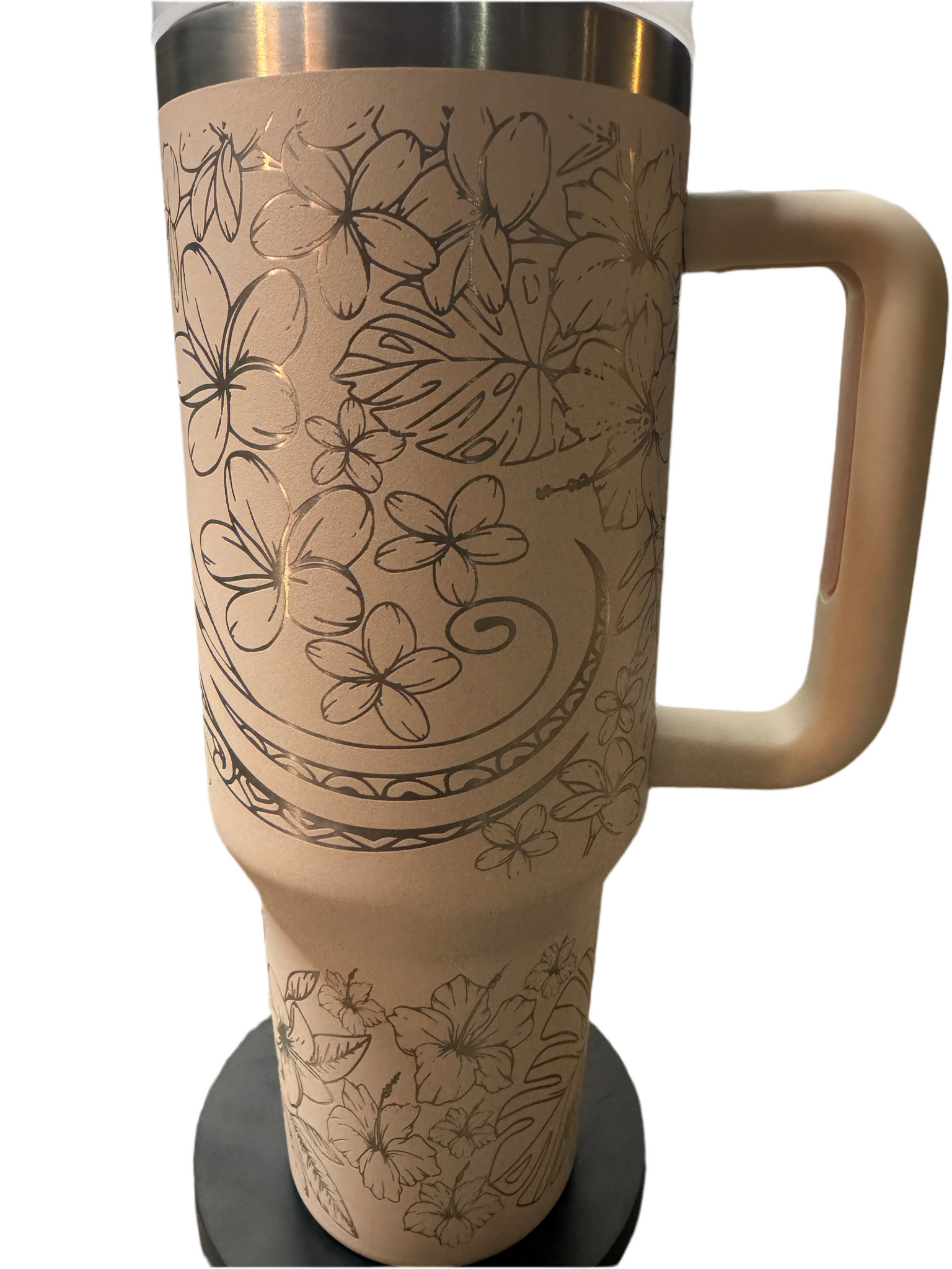 Plumeria & Hibiscus with Tribal 40oz Tumbler