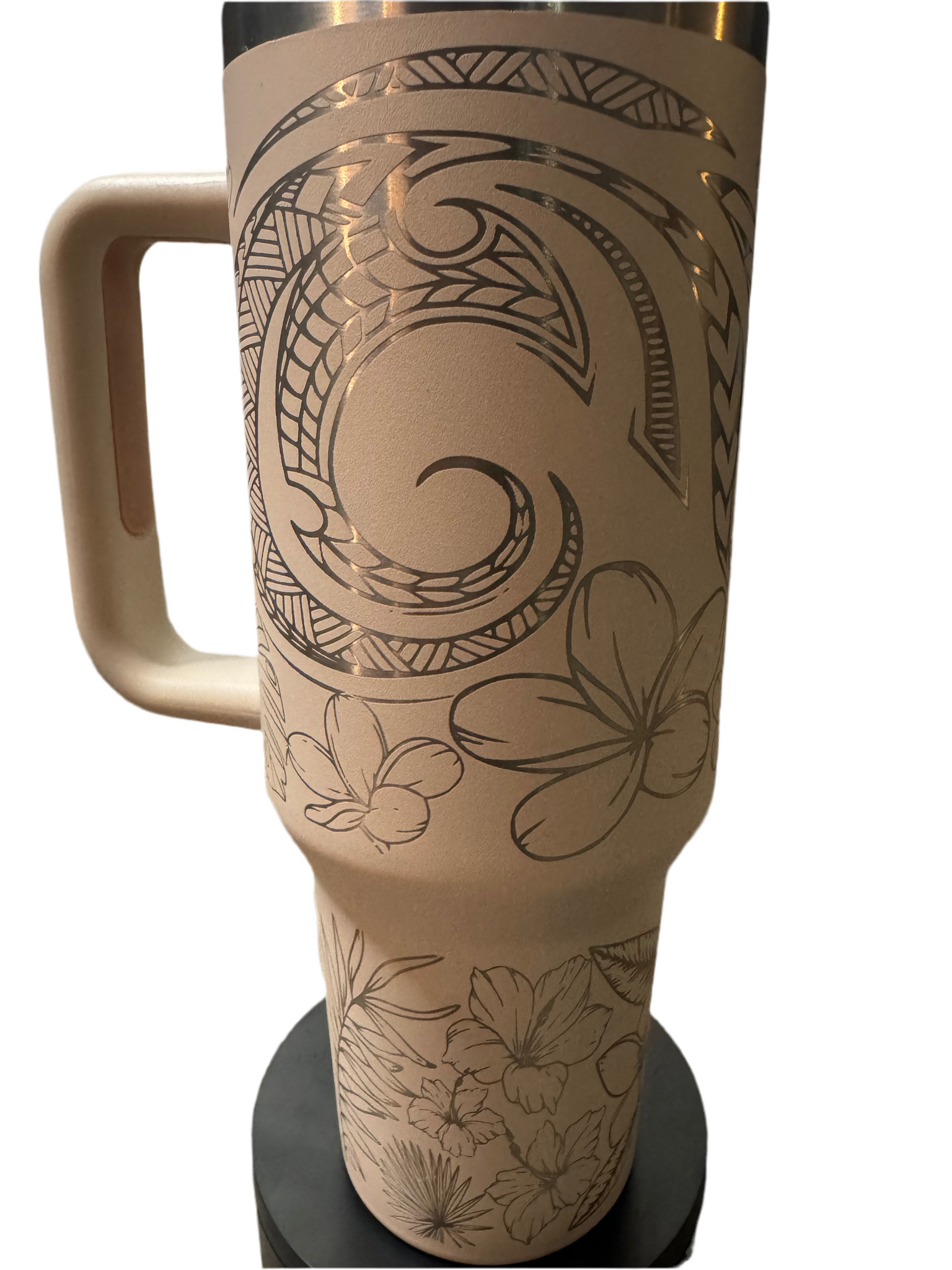 Plumeria & Hibiscus with Tribal 40oz Tumbler