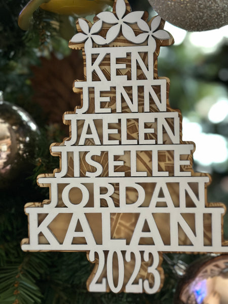 Customized Tree with Names Ornament