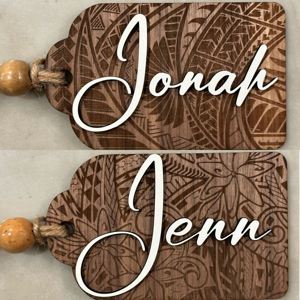 Personalized Tribal Christmas Stocking Tags