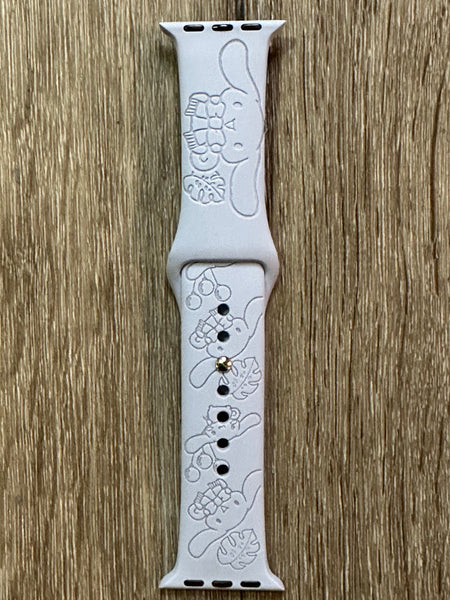 Cinnamon Puppy and Monstera Engraved iWatch Band