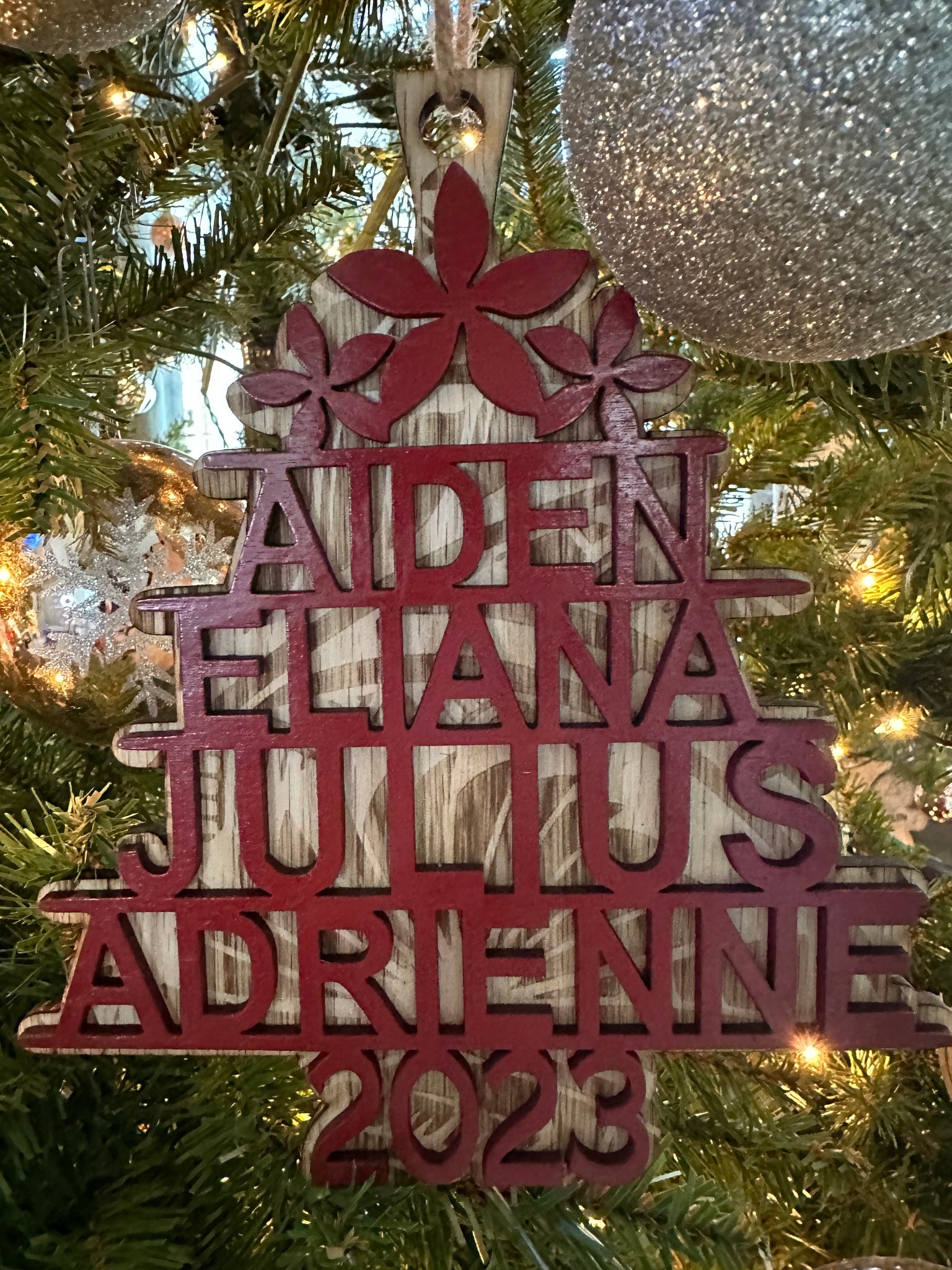 Customized Tree with Names Ornament