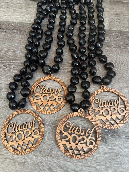 Kukui Necklace with Class of 2026 Poly Tribal Pendant with Shark Teeth