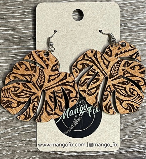 Tribal Monstera Earrings