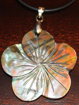 Mother of Pearl Hibiscus Necklace