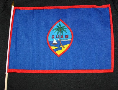 Guam Flag w/ Wooden Stick 12x18 in