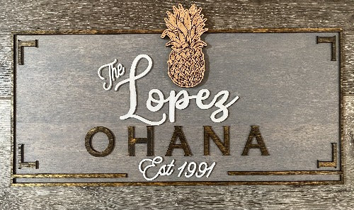 Pineapple Ohana Sign