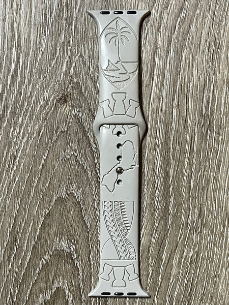 Guam Seal and Latte Stone Engraved iWatch Bands