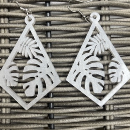 Monstera Teardrop Earrings