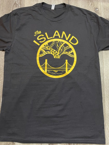 The Island Unisex T-Shirt - Gold Yellow Print