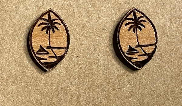 Guam Seal Wooden Stud Earrings