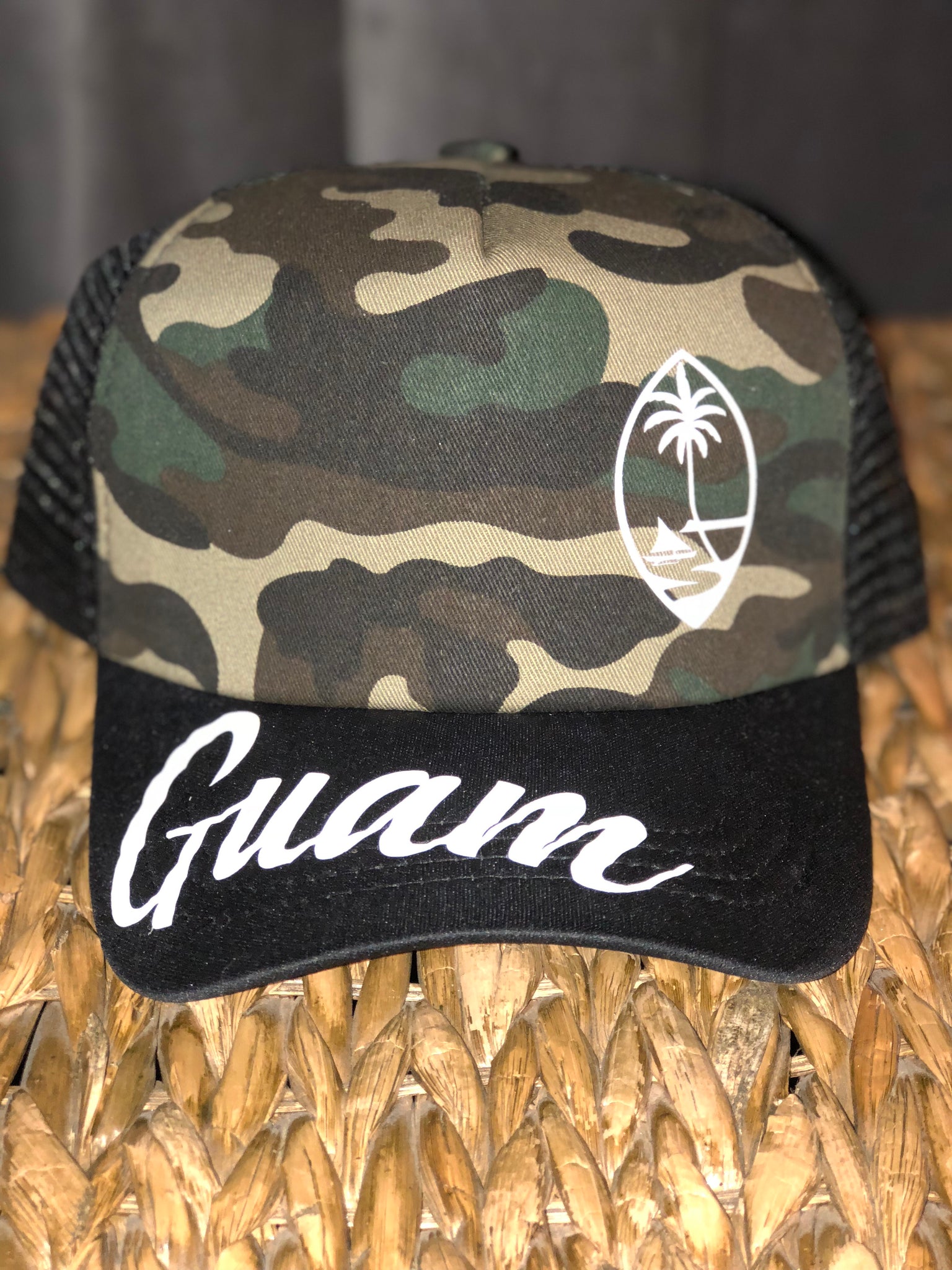 Guam Seal Camo Trucker Mesh SnapBack Hat
