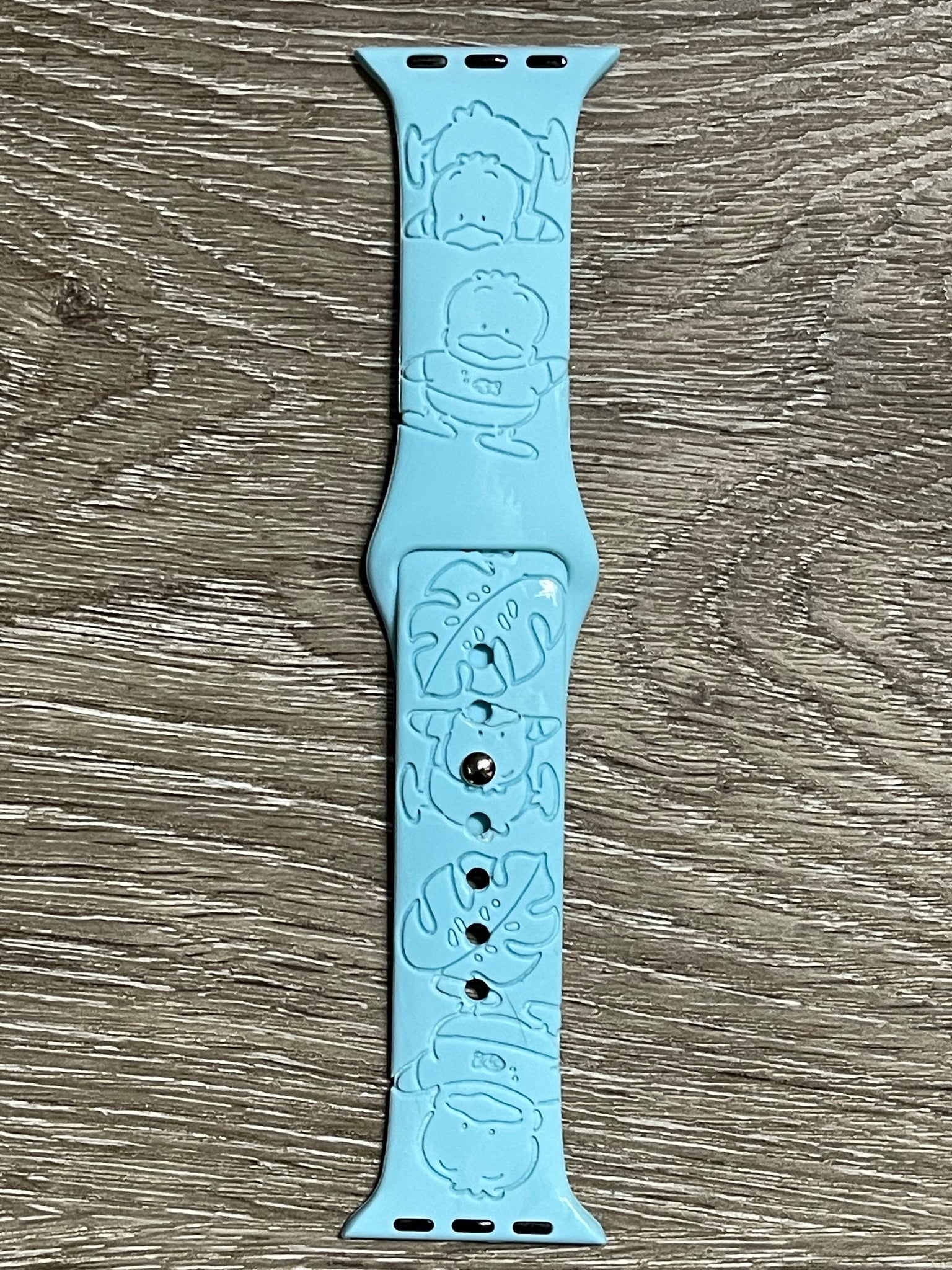 Happy Duckie with Monstera  Engraved iWatch Band