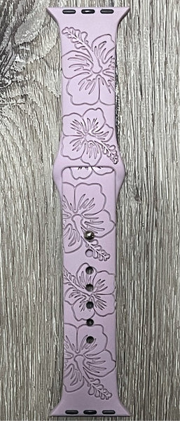 Hibiscus Engraved iWatch Bands