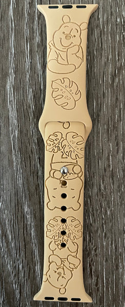 Honey Bear with Monstera Engraved iWatch Band