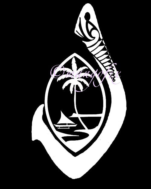 chamorro fish hook Guam Seal with Hook Decal